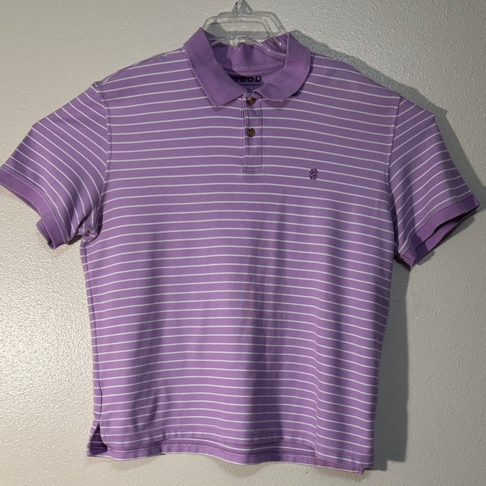Izod Lavender Striped Polo Shirt